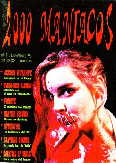 2000 MANIACOS magazine side cover Issue 11 November 1992