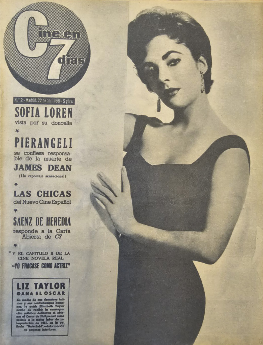 CINE EN 7 DIAS magazine cover Issue 2 22 April 1961