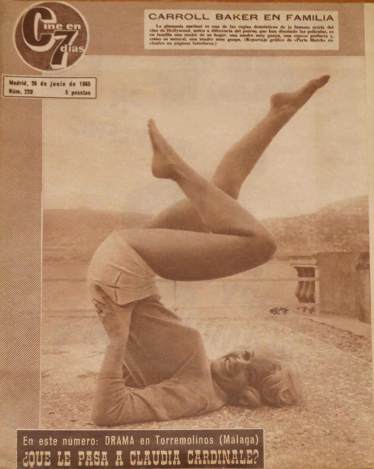 CINE EN 7 DIAS magazine cover Issue 220 26 June 1965