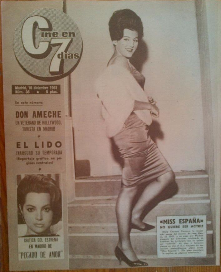 CINE EN 7 DIAS magazine cover Issue 36 16 December 1961