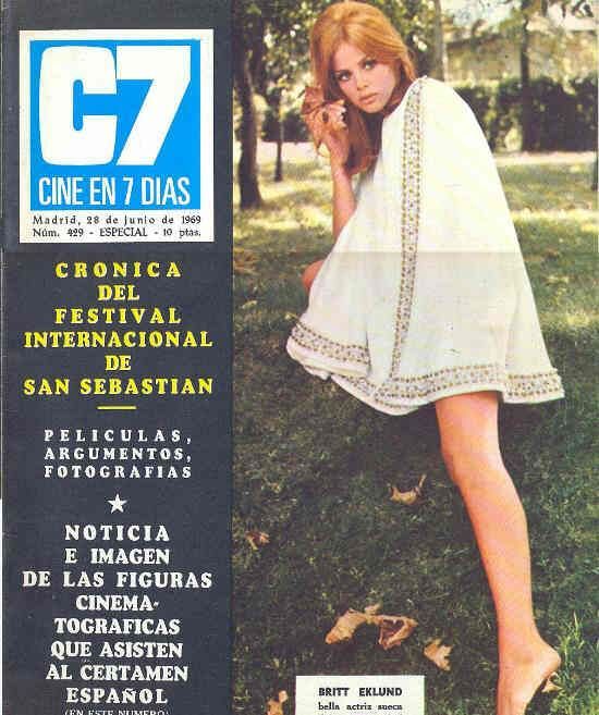CINE EN 7 DIAS magazine cover Issue 429 28 June 1969