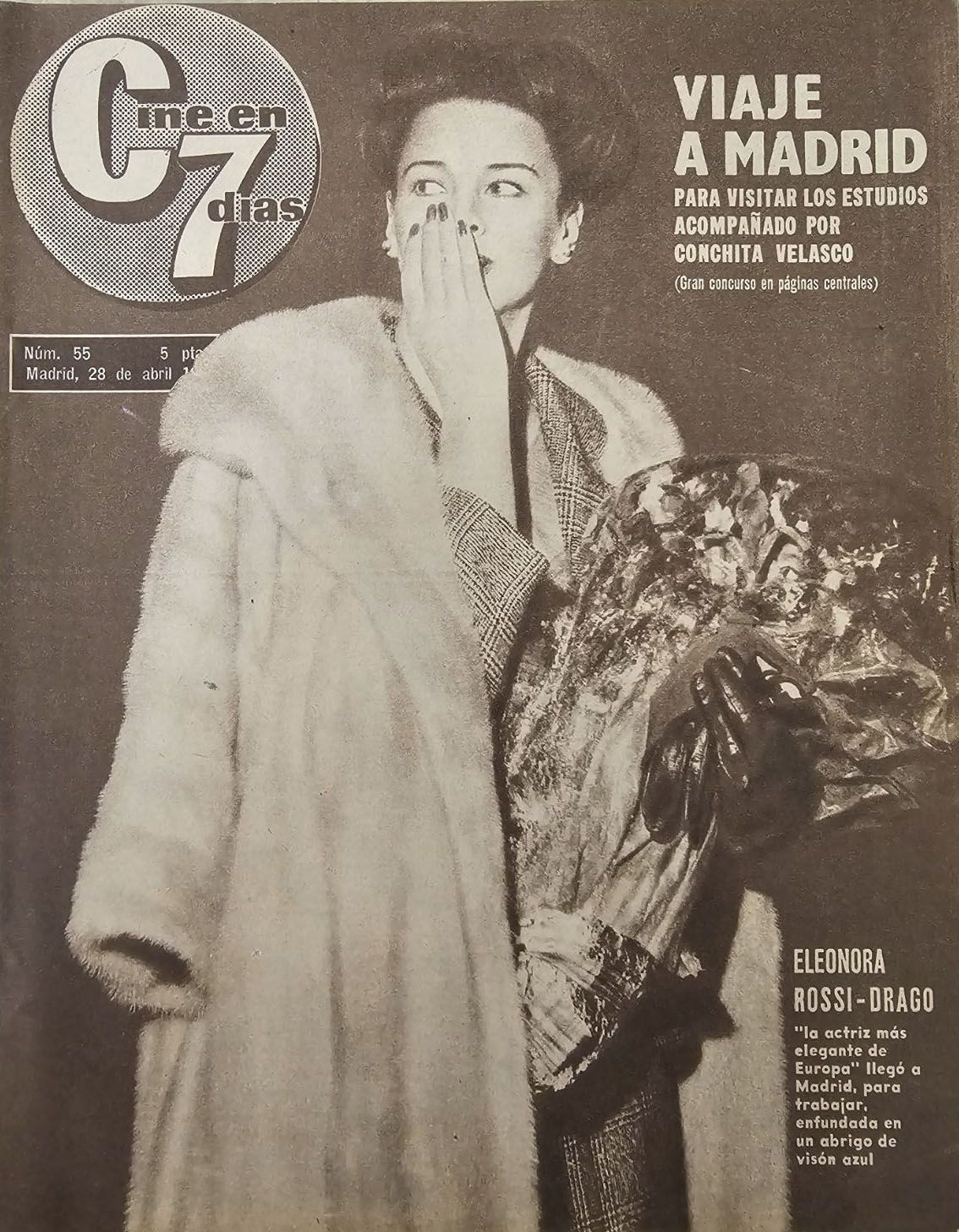 CINE EN 7 DIAS magazine cover Issue 55 28 April 1962