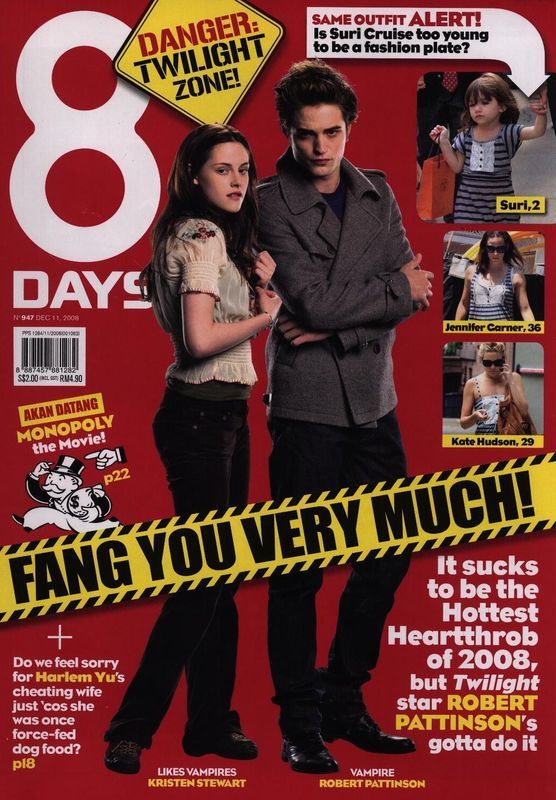 8 DAYS magazine side cover Issue 947 11 December 2008