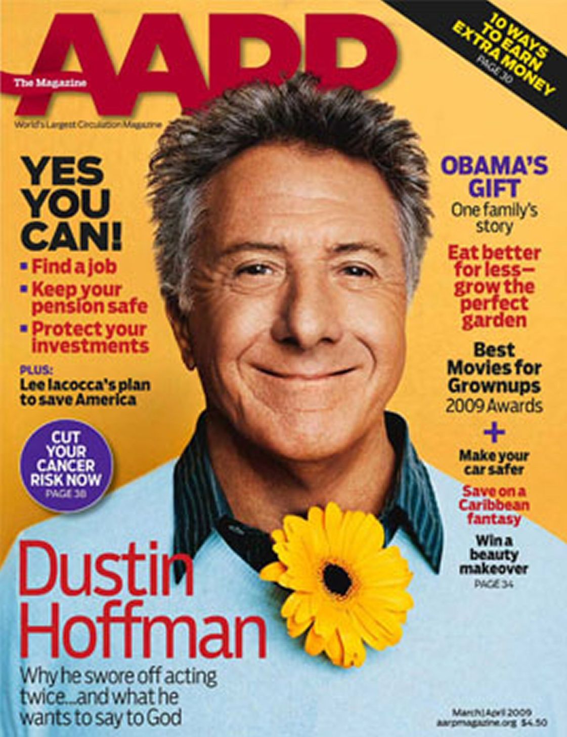 AARP magazine side cover  March/April 2009
