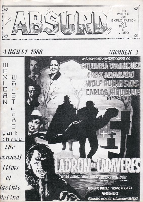 ABSURD (UK) magazine cover Issue 3 August 1988