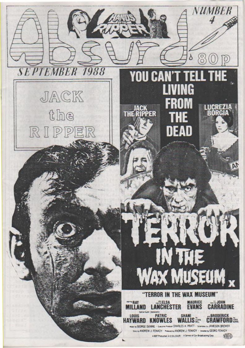 ABSURD (UK) magazine cover Issue 4  September 1988