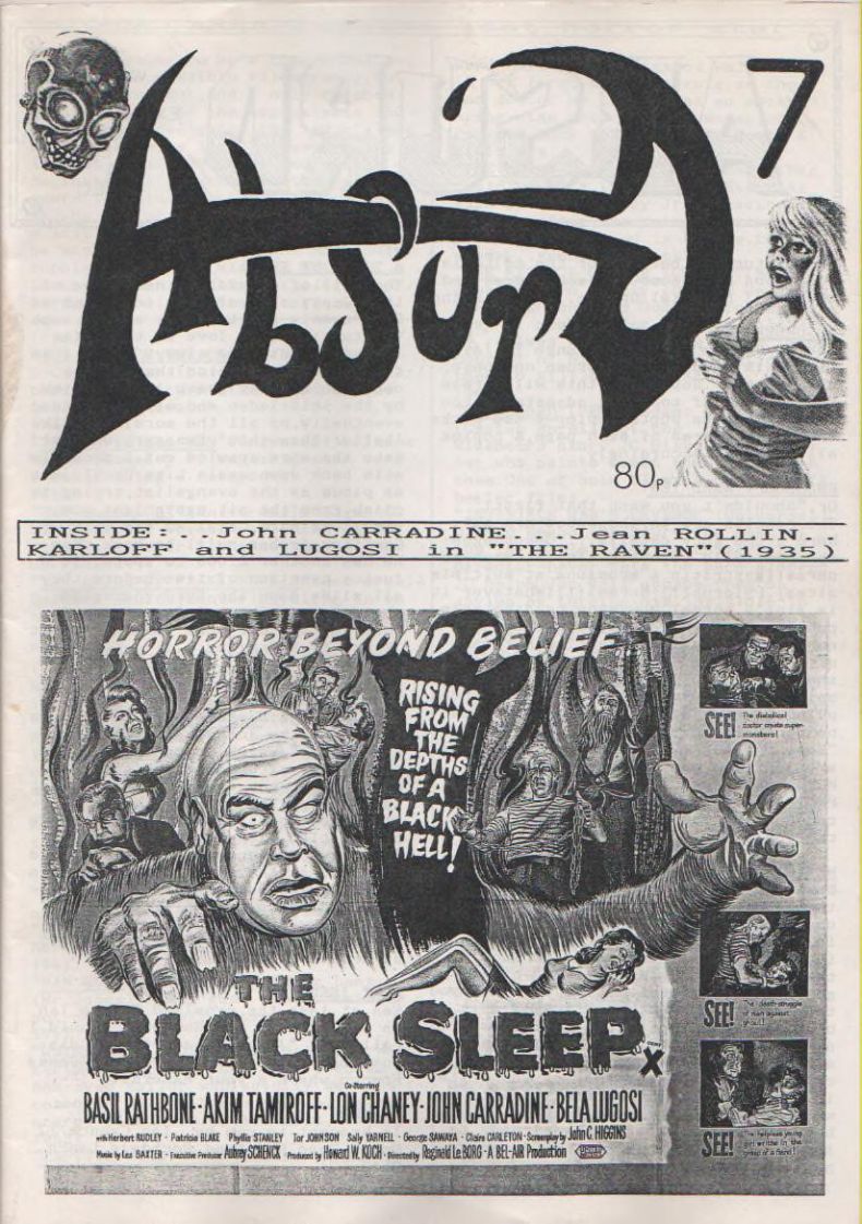 ABSURD (UK) magazine cover Issue 7  January 1989