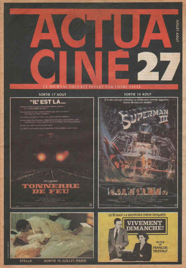 ACTUA CINE magazine cover Issue 27  1983