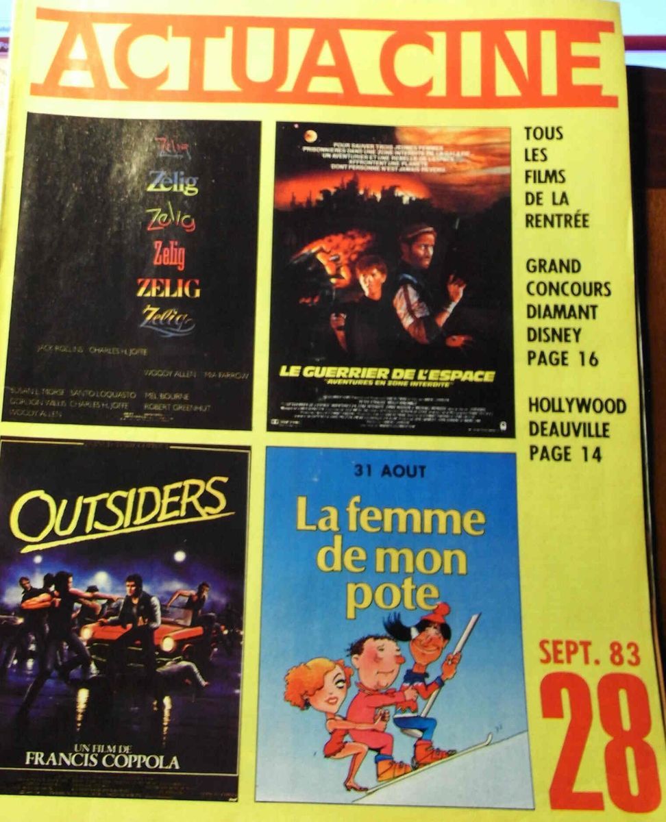 ACTUA CINE magazine cover Issue 28 September 1983