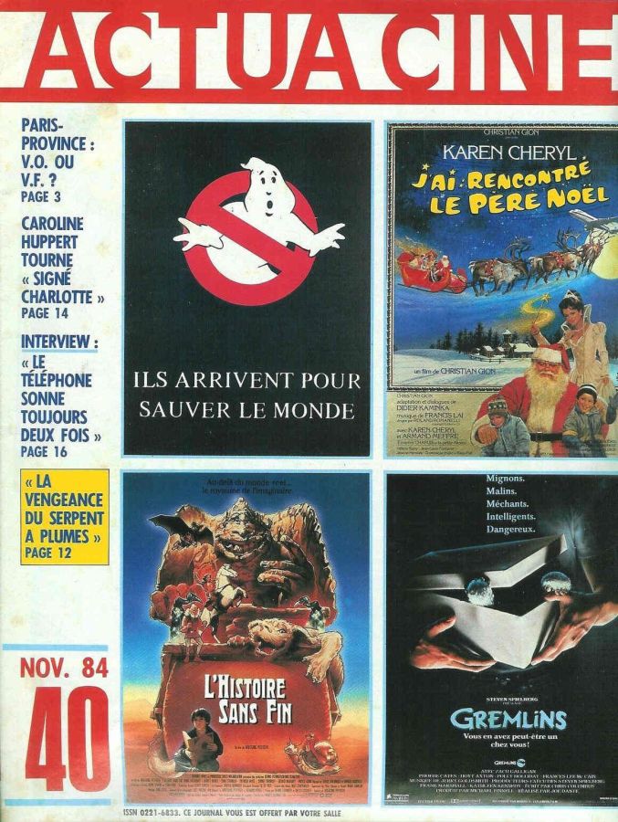 ACTUA CINE magazine cover Issue 40 November 1984