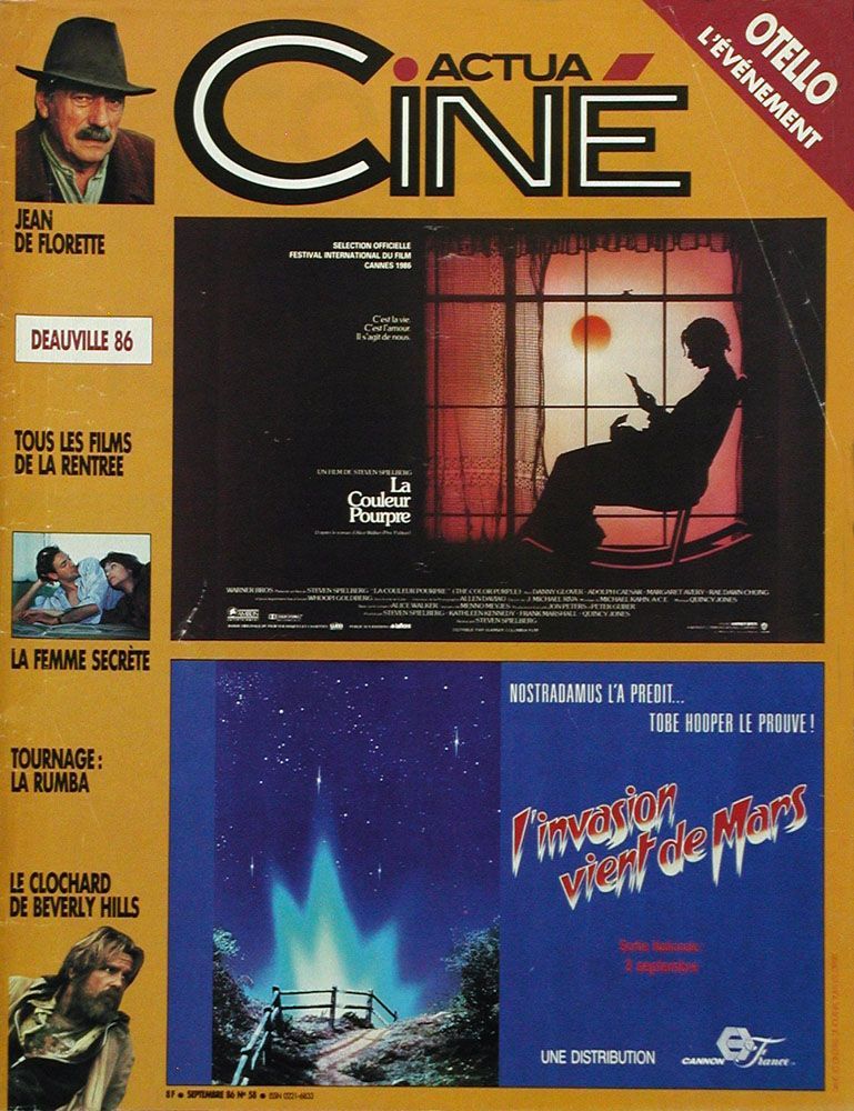 ACTUA CINE magazine side cover Issue 58 September 1986