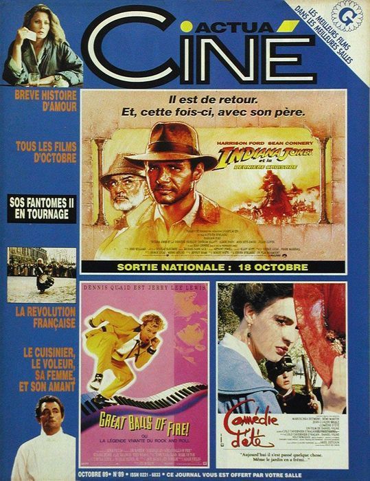 ACTUA CINE magazine side cover Issue 89 October 1989