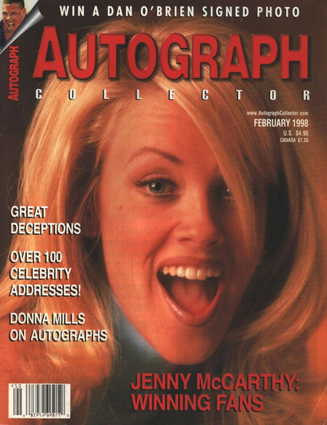 AUTOGRAPH COLLECTOR magazine side cover  February 1998