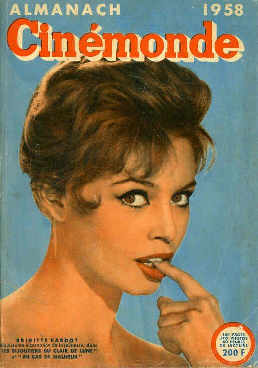 ALMANACH CINEMONDE magazine side cover  1958