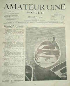 AMATEUR CINE WORLD magazine side cover August 1939
