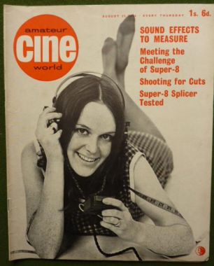 AMATEUR CINE WORLD magazine side cover  Vol 12 # 8 25 August 1966