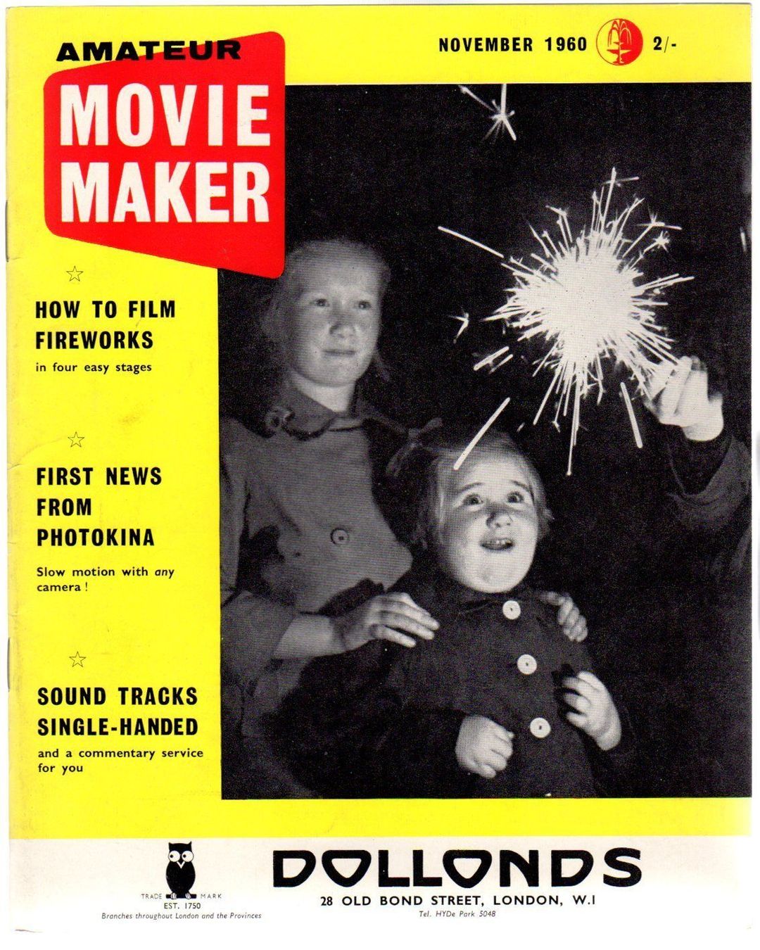 AMATEUR MOVIE MAKER magazine side cover  Vol 3 No 11 November 1960