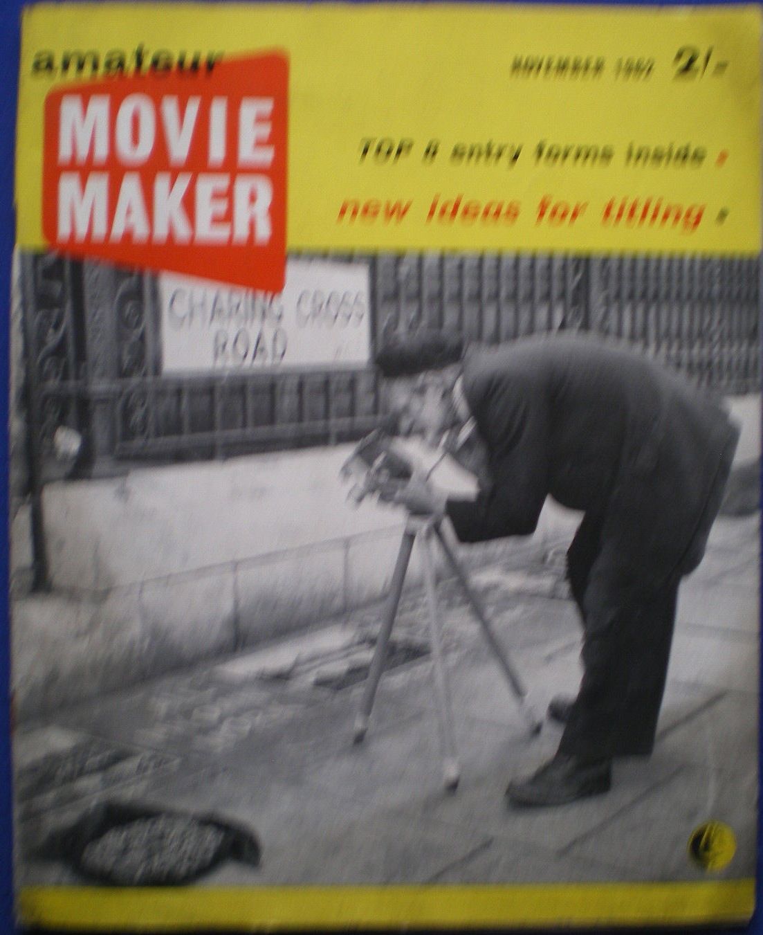 AMATEUR MOVIE MAKER magazine side cover November 1962