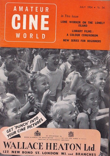AMATEUR CINE WORLD magazine side cover  Vol 18 # 3 July 1954