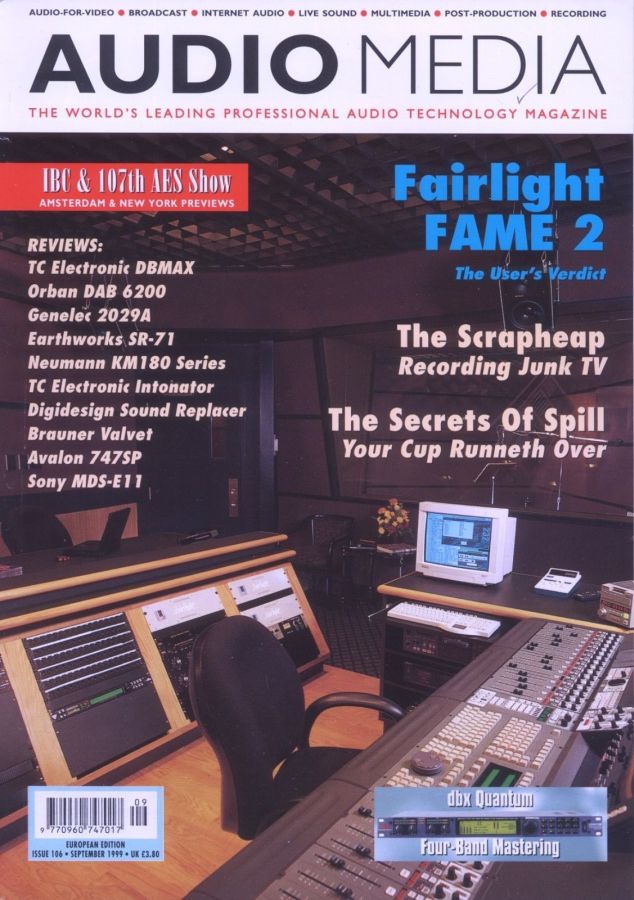 AUDIO MEDIA magazine side cover Issue 106 September 1999