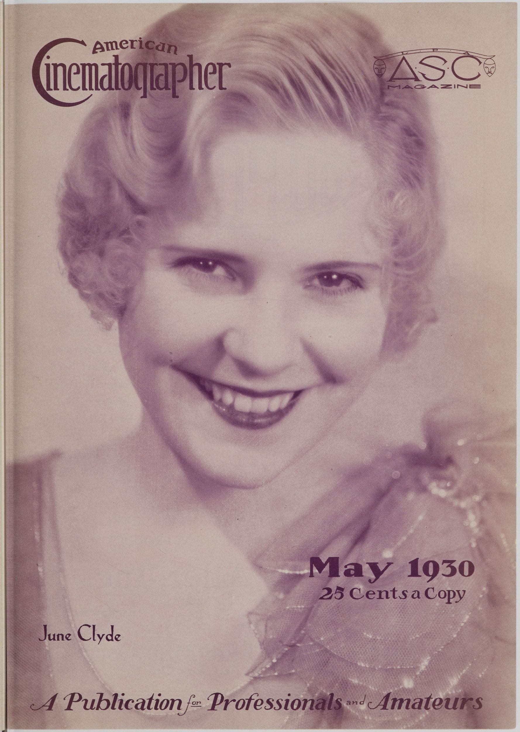 AMERICAN CINEMATOGRAPHER magazine cover Issue 131 May 1930