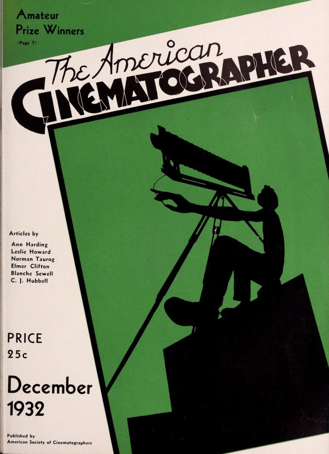 AMERICAN CINEMATOGRAPHER magazine cover Issue 162 December 1932