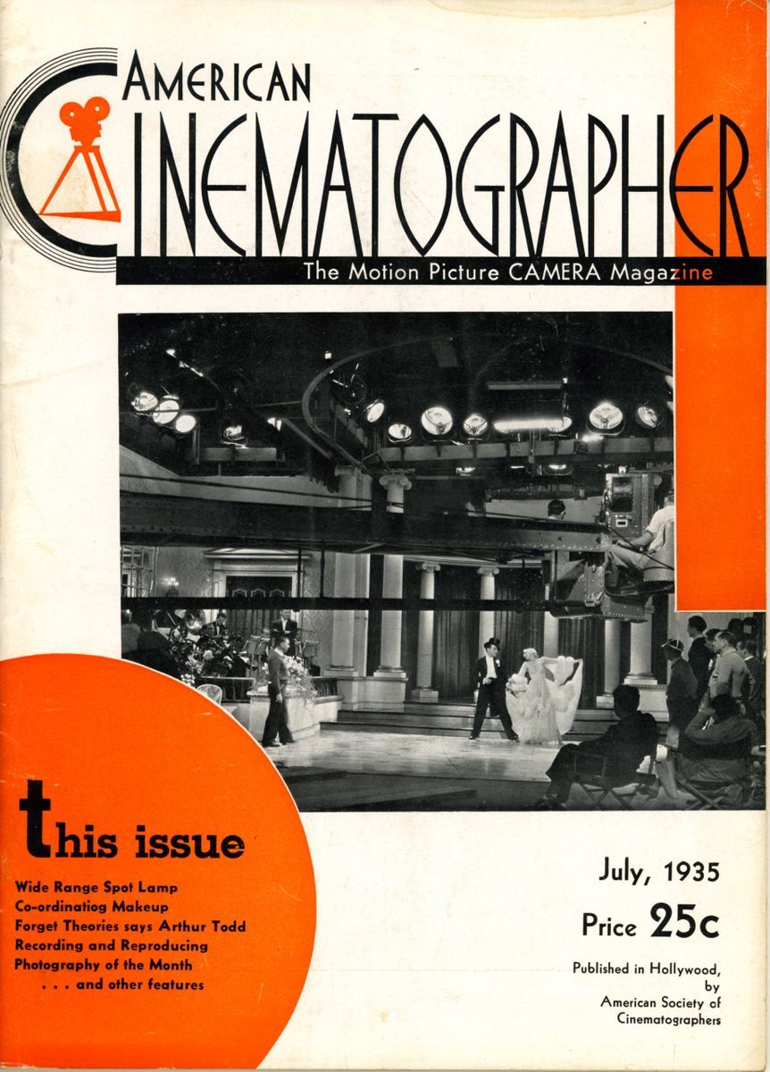 AMERICAN CINEMATOGRAPHER magazine cover Issue 193 July 1935