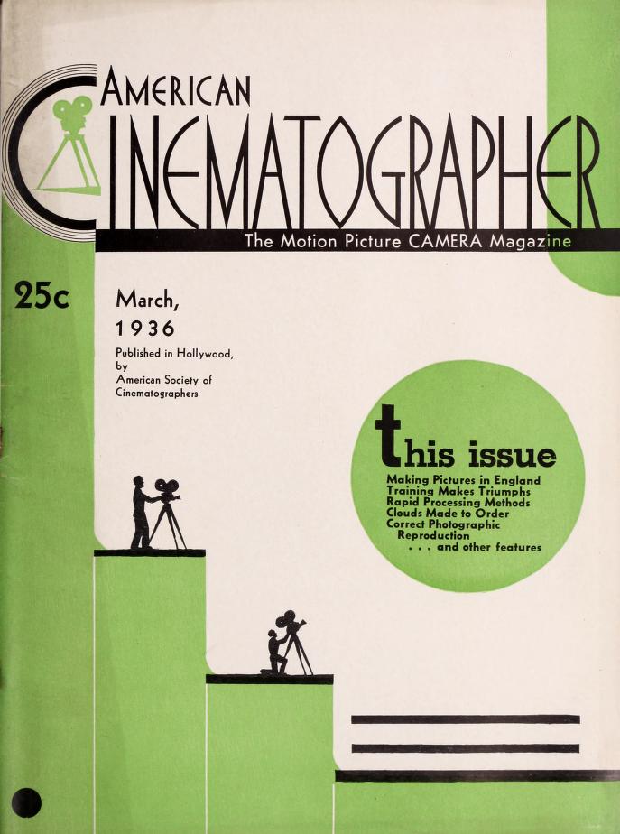 AMERICAN CINEMATOGRAPHER magazine cover Issue 201 March 1936
