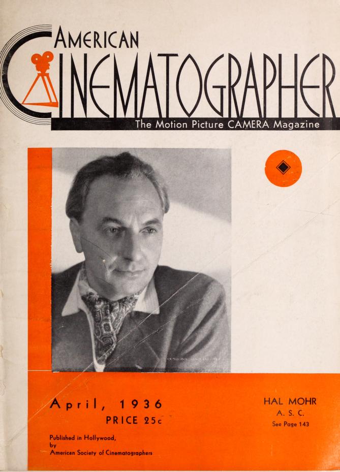 AMERICAN CINEMATOGRAPHER magazine cover Issue 202 April 1936
