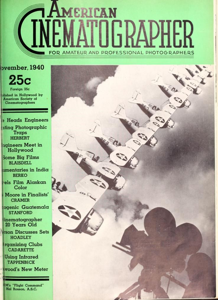 AMERICAN CINEMATOGRAPHER magazine cover Issue 257 November 1940