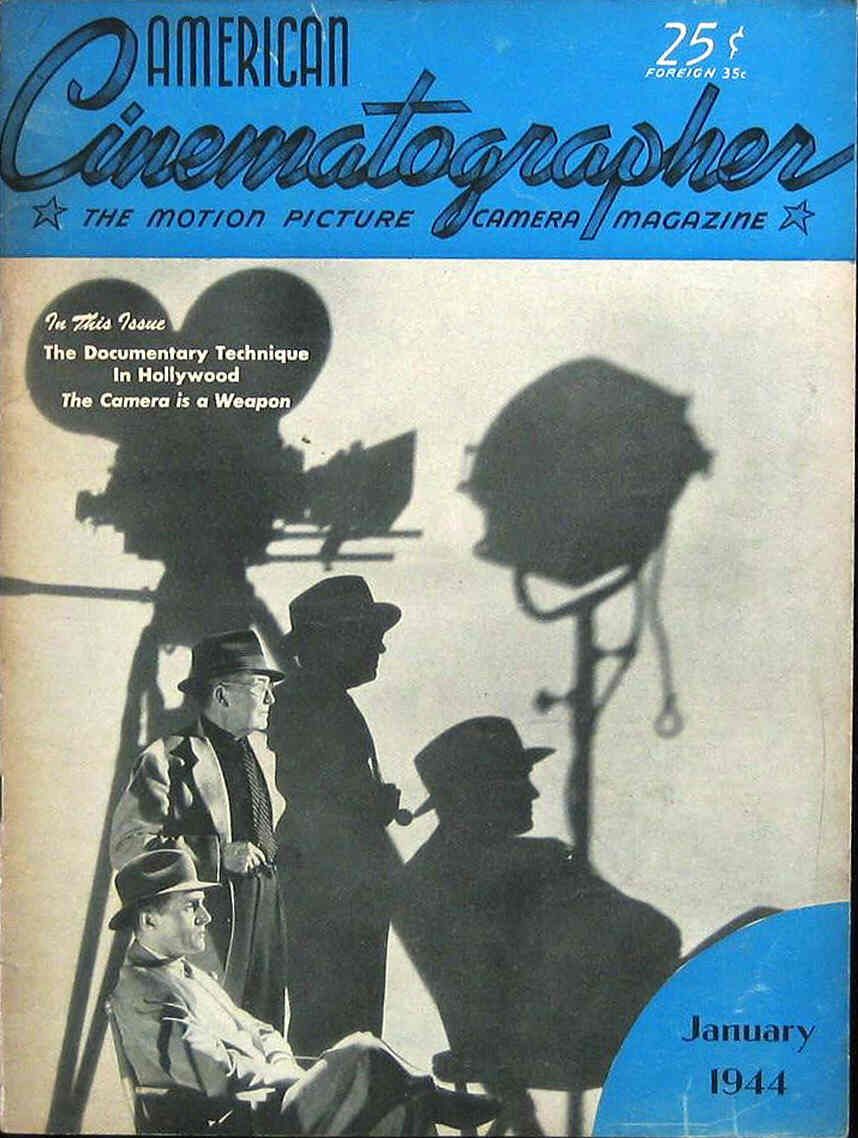 AMERICAN CINEMATOGRAPHER magazine cover Issue 295 January 1944
