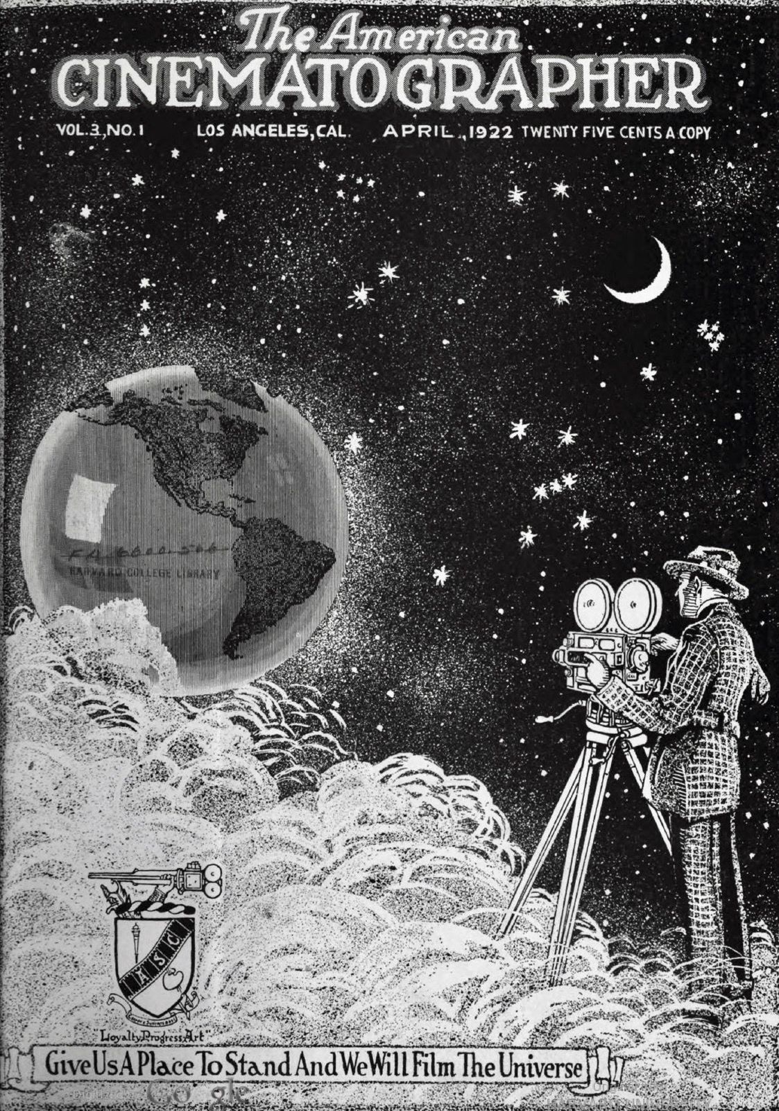 AMERICAN CINEMATOGRAPHER magazine cover Issue 34  Vol 3 # 1 April 1922