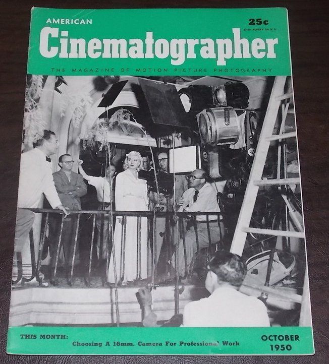 AMERICAN CINEMATOGRAPHER magazine cover Issue 376 October 1950
