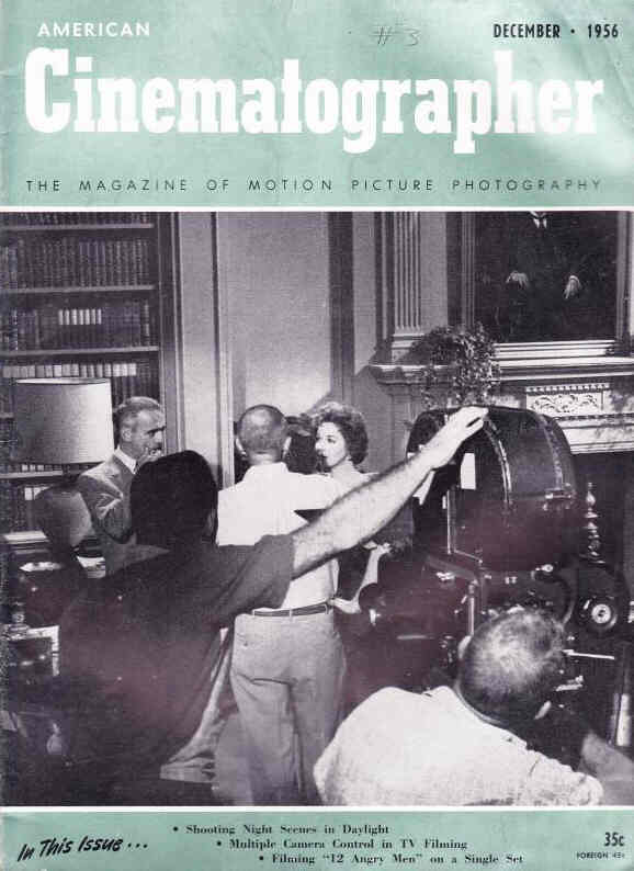 AMERICAN CINEMATOGRAPHER magazine cover Issue 450 December 1956