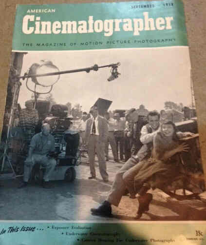 AMERICAN CINEMATOGRAPHER magazine cover Issue 471 September 1958