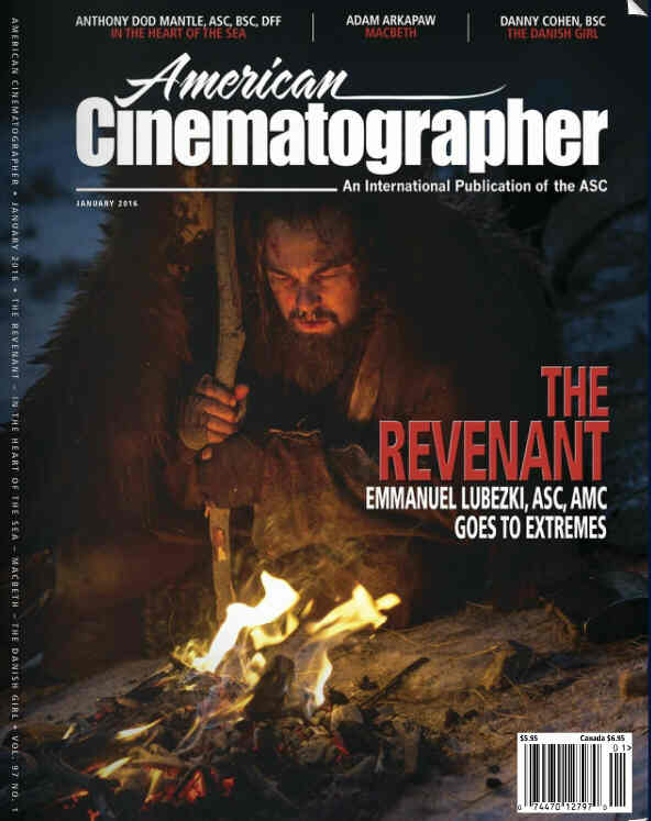 AMERICAN CINEMATOGRAPHER magazine cover January 2016