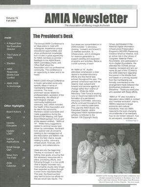 AMIA NEWSLETTER magazine cover Issue 74 Fall 2006