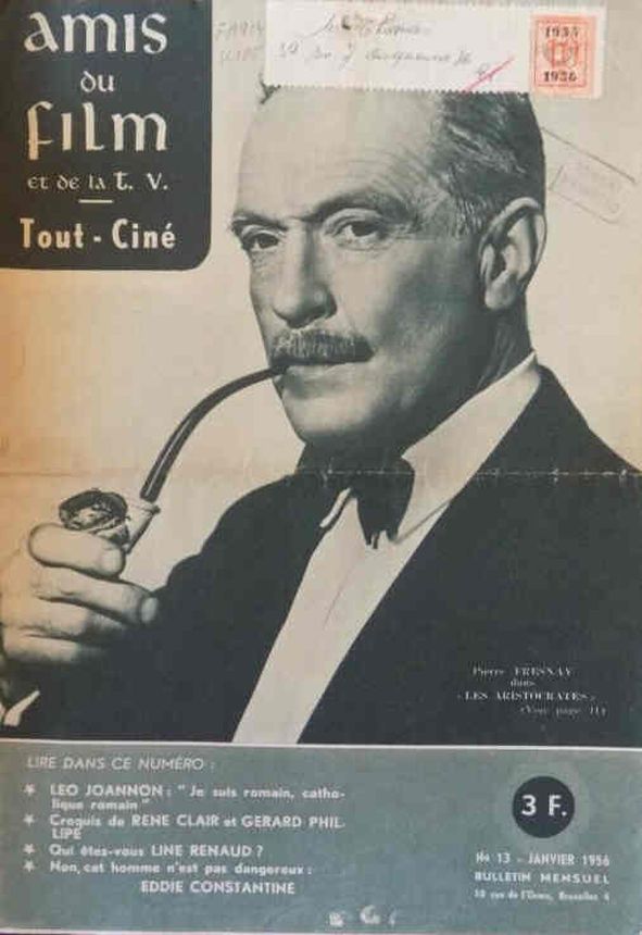 AMIS DU FILM magazine side cover Issue 13 January 1956