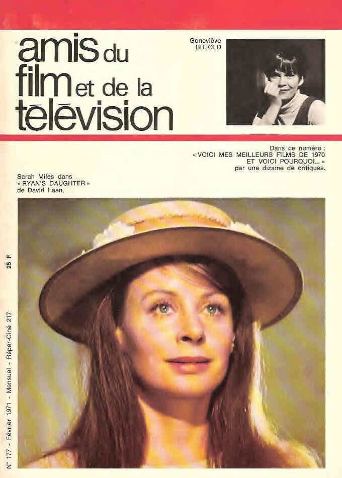 AMIS DU FILM magazine side cover Issue 177 February 1971