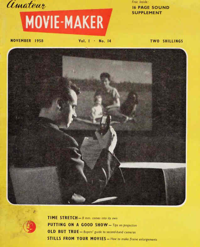 AMATEUR MOVIE MAKER magazine side cover  November 1958