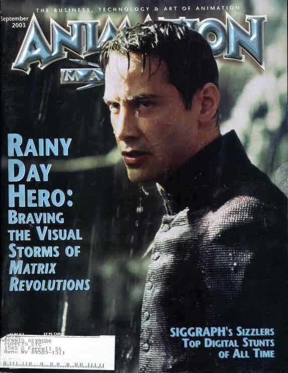 ANIMATION magazine cover Issue 128 September 2003