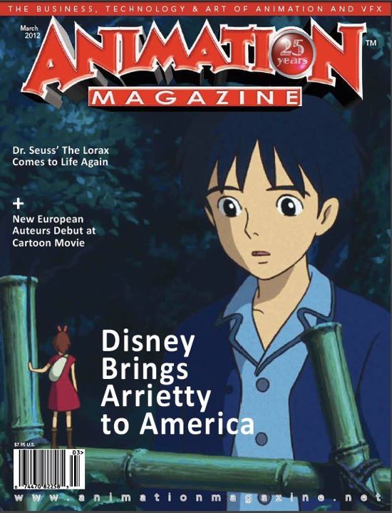 ANIMATION magazine cover Issue 219 March 2012