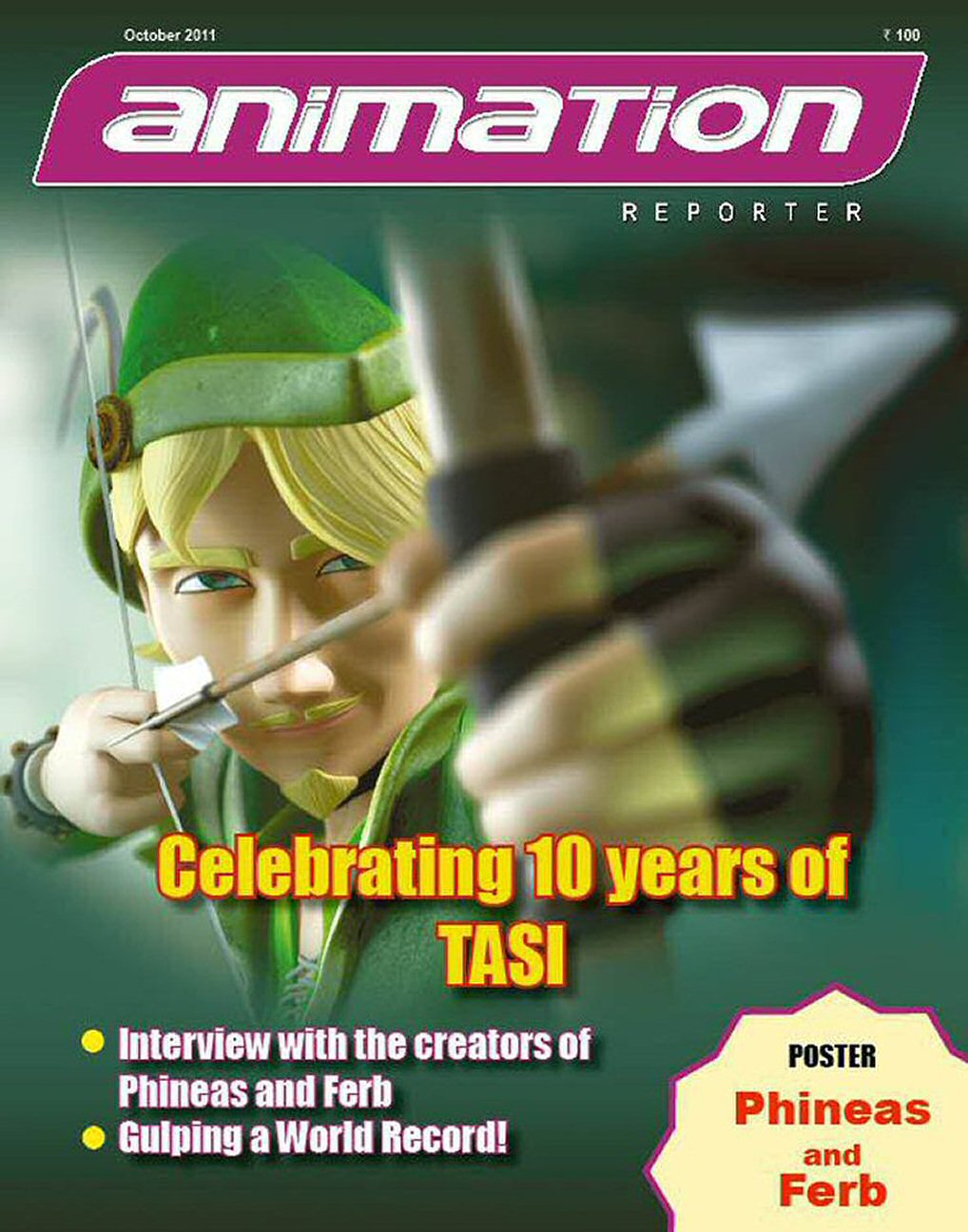 ANIMATION REPORTER magazine cover  October 2011