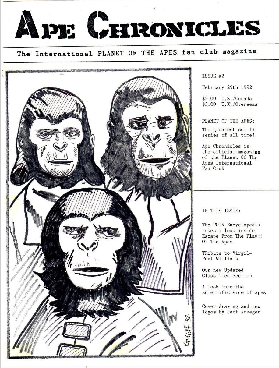 APE CHRONICLES magazine side cover Issue 2 29 February 1992