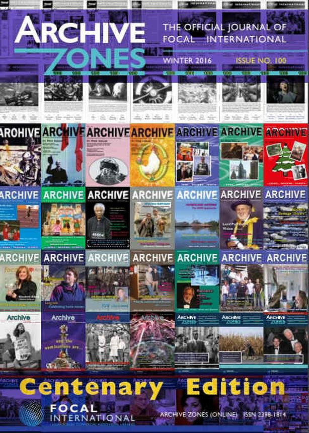 ARCHIVE ZONES magazine cover Issue 100 Winter 2016