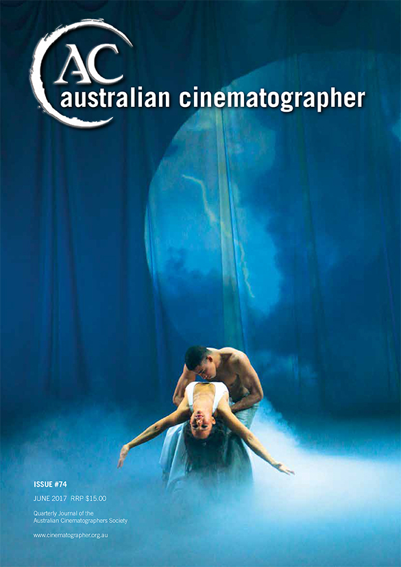 AUSTRALIAN CINEMATOGRAPHER magazine side cover Issue 74  June 2017