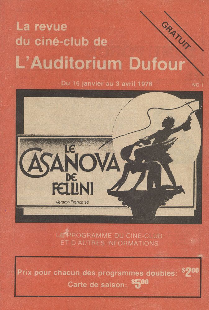 AUDITORIUM DUFOUR | L magazine cover Issue 1 January-April 1978