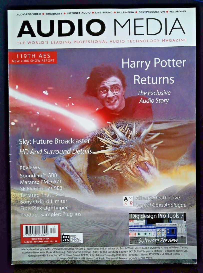 AUDIO MEDIA magazine side cover Issue 180  November 2005