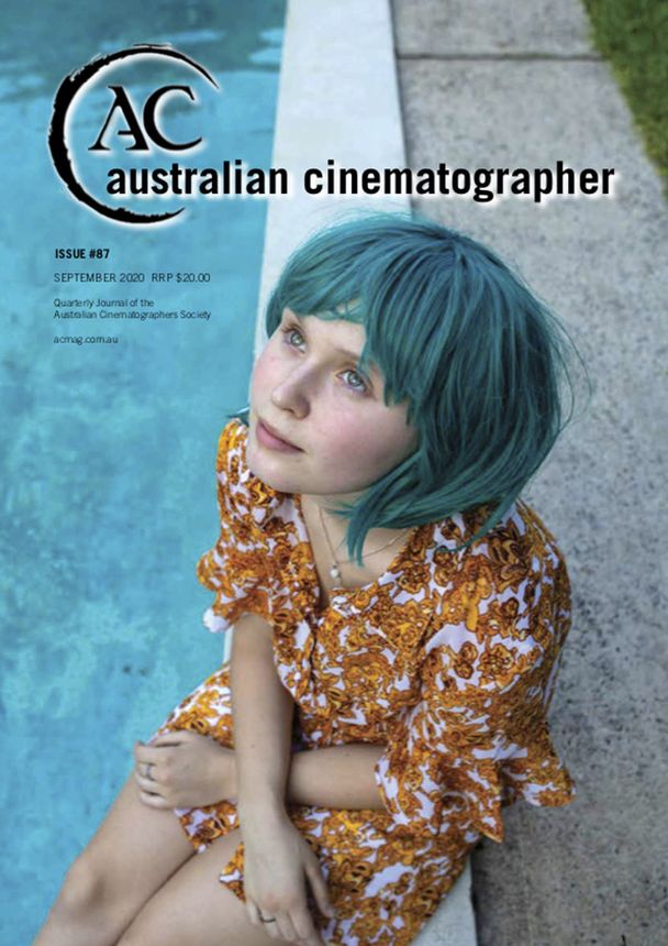 AUSTRALIAN CINEMATOGRAPHER magazine side cover Issue 87  September 2020