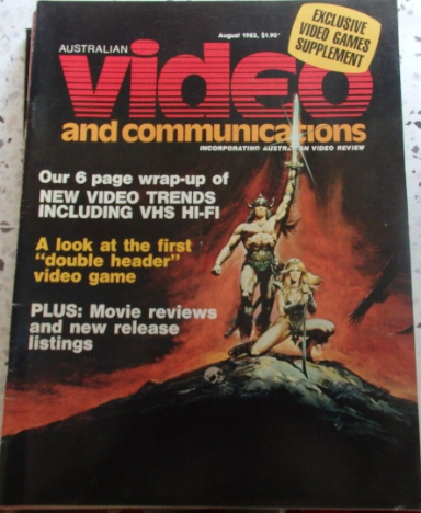 AUSTRALIAN VIDEO AND COMMUNICATIONS magazine side cover  August 1983